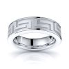 Posey 7mm Greek Key Mens Wedding Ring