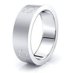 Ambrose Solid 7mm Star Mens Wedding Ring