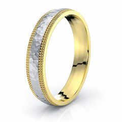 Solid Double Milgrain Comfort Fit Mens Wedding Ring