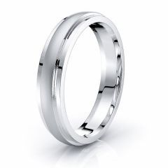 Solid Dome Step Comfort Fit Mens Wedding Ring