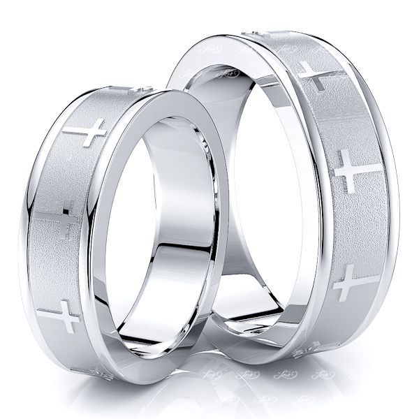 His and hers cross wedding bands store