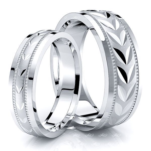 Leaf design wedding band on sale