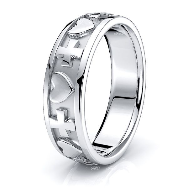 Christian Wedding Bands Leo Christian Ring Comfort 7mm
