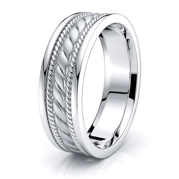 Emmett Hand Woven Mens Wedding Band