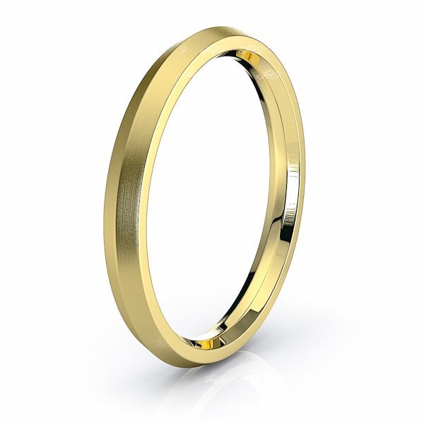 White Solid Knife Edge Comfort Fit Mens Wedding Ring