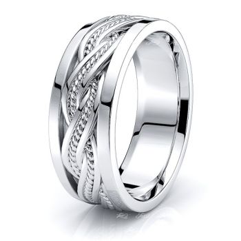 Miles Mens Hand Braided Wedding Ring