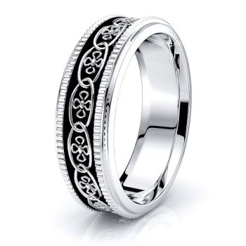 Arian Floral Mens Celtic Wedding Band