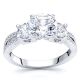 New Orleans Three Stone Engagement Ring