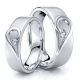 0.14 Carat 6mm Matching Heart His and Hers Diamond Wedding Band Set
