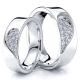 0.27 Carat 6mm Matching Heart His and Hers Diamond Wedding Ring Set