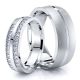 0.36 Carat Matching 7mm His and 5mm Hers Diamond Wedding Band Set