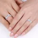 0.08 Carat 5mm Concave Matching His and Hers Diamond Wedding Band Set