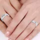 0.08 Carat 5mm Concave Matching His and Hers Diamond Wedding Band Set