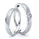 0.10 Carat 4mm Matching Heart His and Hers Diamond Wedding Band Set