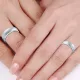 0.12 Carat 6mm Basic Matching His and Hers Diamond Wedding Ring Set