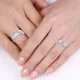 0.22 Carat 6mm Concave His and Hers Diamond Wedding Ring Set