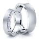 0.22 Carat 6mm Concave His and Hers Diamond Wedding Ring Set