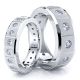 1.44 Carat Rectangular Cut 7mm His and 5mm Hers Diamond Wedding Ring Set