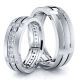 0.68 Carat Designer Cross 6mm His and Hers Diamond Wedding Ring Set