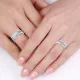 0.28 Carat Belt Buckle 7mm His and Hers Diamond Wedding Ring Set