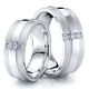 0.24 Carat 7.5mm Raised Center His and Hers Diamond Wedding Ring Set