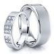 0.24 Carat Traditional 7mm His and 5mm Hers Diamond Wedding Band Set
