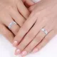 0.03 Carat 5mm Striped Design His and Hers Diamond Wedding Band Set