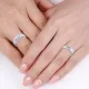 0.05 Carat 5mm Basic Matching His and Hers Diamond Wedding Ring Set
