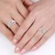 0.09 Carat 6mm Triple Convex His and Hers Diamond Wedding Ring Set