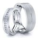 0.60 Carat Flat 7mm His and 5mm Hers Diamond Wedding Ring Set