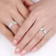 0.12 Carat Parallel Cut 6mm His and Hers Diamond Wedding Band Set