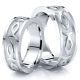 7mm Ichthus Jesus Fish Design Christian His and Hers Wedding Band Set