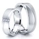 0.09 Carat Wave Design 6mm His and Hers Diamond Wedding Band Set