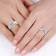 0.05 Carat Statement Piece 6mm His and Hers Diamond Wedding Ring Set
