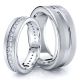 0.70 Carat Deep Groove 7mm His and 5mm Hers Diamond Wedding Ring Set