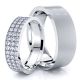 0.63 Carat Exquisite Flat 7mm His and 5mm Hers Diamond Wedding Ring Set