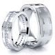 0.60 Carat Fancy Unique 7mm His and 5mm Hers Diamond Wedding Band Set