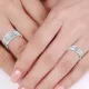 0.60 Carat Fancy Unique 7mm His and 5mm Hers Diamond Wedding Band Set