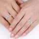 0.24 Carat Unique Wave Design 4mm His and Hers Diamond Wedding Band Set