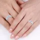 0.50 Carat Flat Modern 6mm His and 4mm Hers Diamond Wedding Ring Set