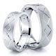 0.09 Carat Zig-Zag Design 6mm His and Hers Diamond Wedding Ring Set