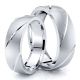 Diagonal Grooved Matching 6mm His and Hers Wedding Ring Set