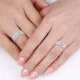 0.36 Carat Modern Fashionable 6mm His and Hers Diamond Wedding Ring Set