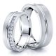 0.36 Carat Elegant Carved 6mm His and Hers Diamond Wedding Band Set