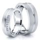 0.10 Carat Elegant Carved 6mm His and Hers Diamond Wedding Band Set