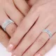 0.58 Carat Fancy Designer 7mm His and 5mm Hers Diamond Wedding Ring Set