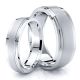 Chic Double Step Edge Matching 7mm His and 5mm Hers Wedding Band Set