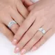 0.30 Carat Unique Modern 7mm His and Hers Diamond Wedding Ring Set