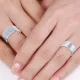 0.06 Carat Popular Classic 8mm His and Hers Diamond Wedding Ring Set