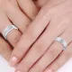 0.06 Carat Chic Classic 6mm His and Hers Diamond Wedding Ring Set